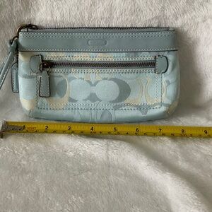 Coach Sky Blue and Cream Wristlet